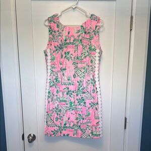Pink and Green Sleeveless Dress
